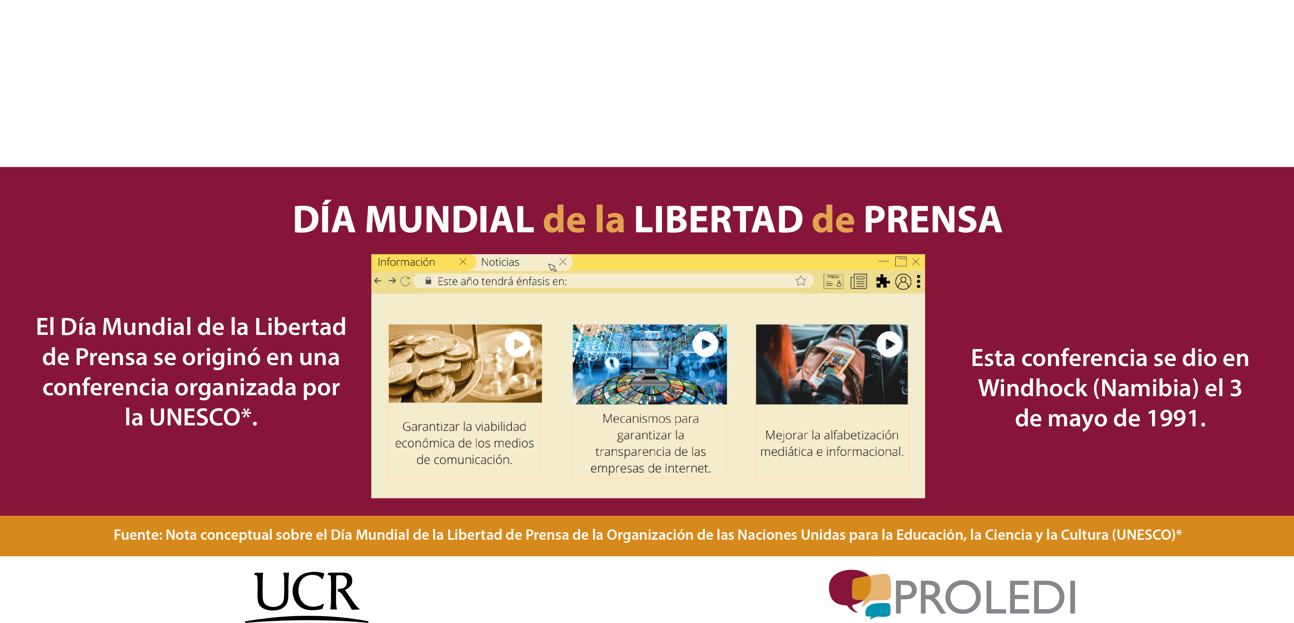 En el 30º aniversario del Día Mundial de la Libertad de Prensa se hace un énfasis en la información como un bien común