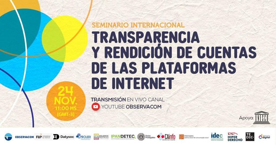 Transparencia y rendición de cuentas de las plataformas de Internet.